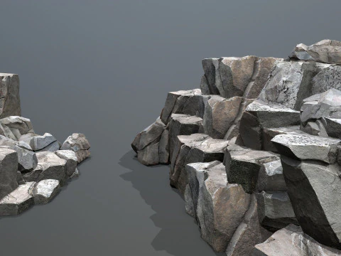 절벽 바위 3D 모델