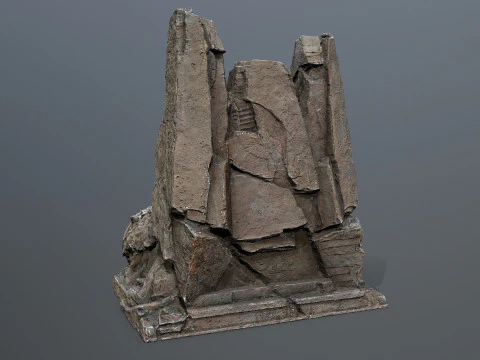 Lion Stone Throne 3D Model