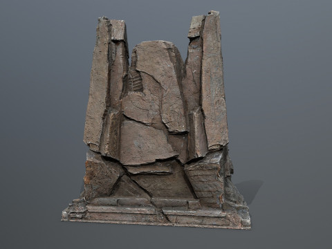 Lion Stone Throne Modello 3D