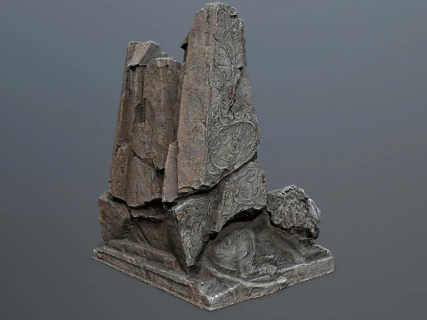 Lion Stone Throne 3D Model