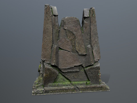 Lion Stone Throne Modèle 3D