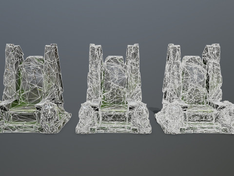 Lion Stone Throne Modèle 3D