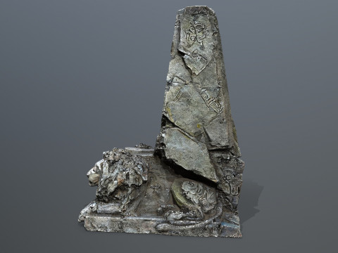 Lion Stone Throne 3D Model