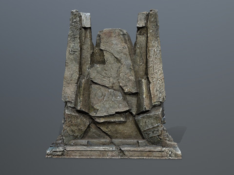 Lion Stone Throne 3D Model