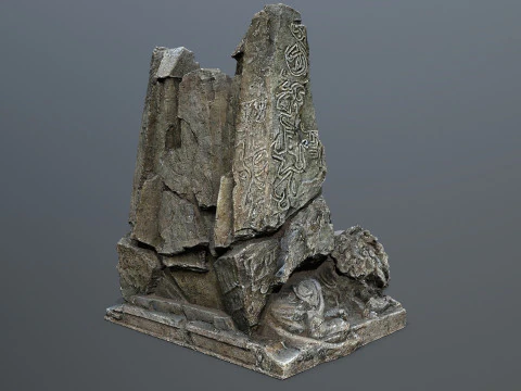 Lion Stone Throne 3D Model