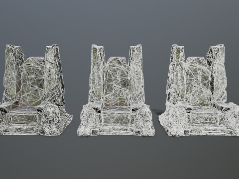 Lion Stone Throne 3D Model