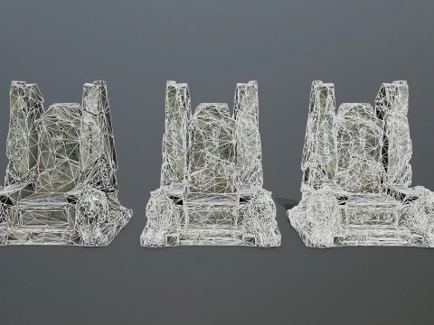 Lion Stone Throne 3D Model