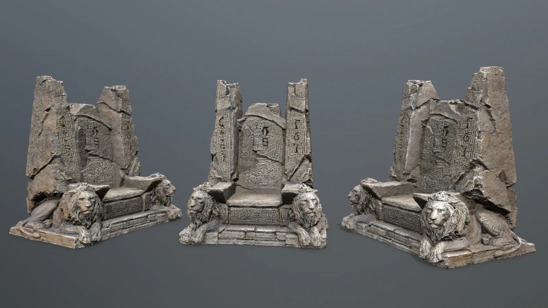 L&ouml;wensteinthron 3D Modell .c4d .max .obj .3ds .fbx .stl .blend 