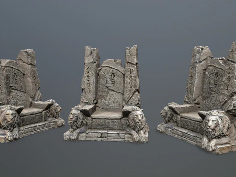 Tron z Kamiennego Lwa Model 3D