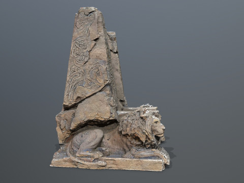 Lion Stone Throne 3D Model
