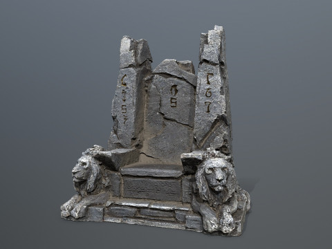 Lion Stone Throne 3Dモデル