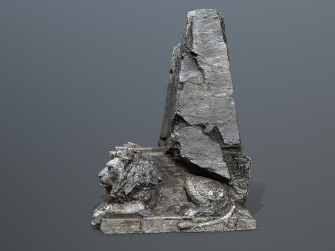 Lion Stone Throne 3Dモデル