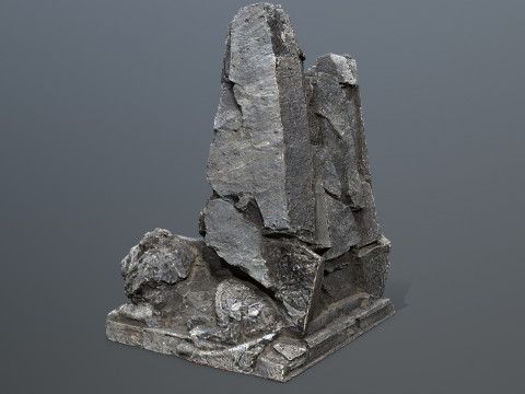Lion Stone Throne 3Dモデル
