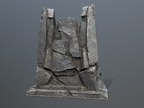 Lion Stone Throne 3Dモデル