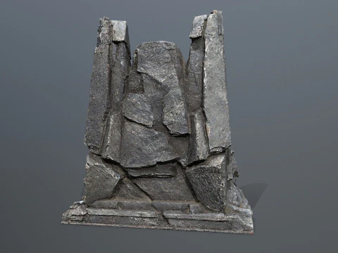Lion Stone Throne 3D Model