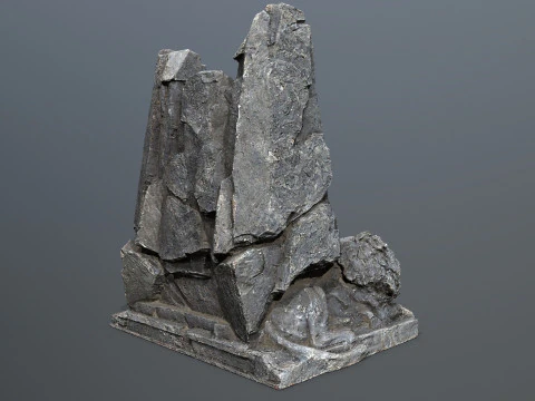 Lion Stone Throne 3D Model