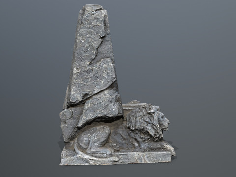 Lion Stone Throne 3Dモデル