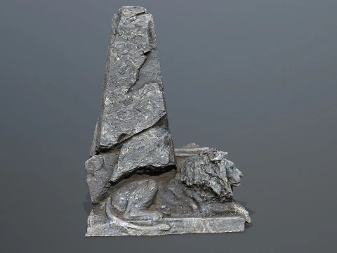 Lion Stone Throne 3D Model