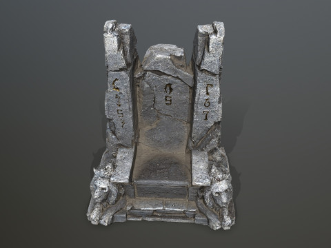 Lion Stone Throne 3Dモデル