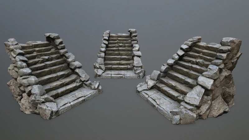 Stairs 3D Model .c4d .max .obj .3ds .fbx .stl .blend 