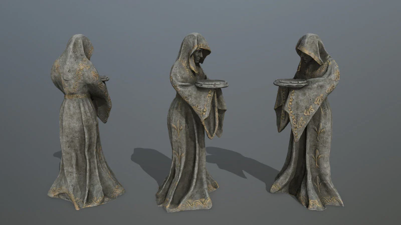 Woman Statue 3D Model .c4d .max .obj .3ds .fbx .stl .blend 