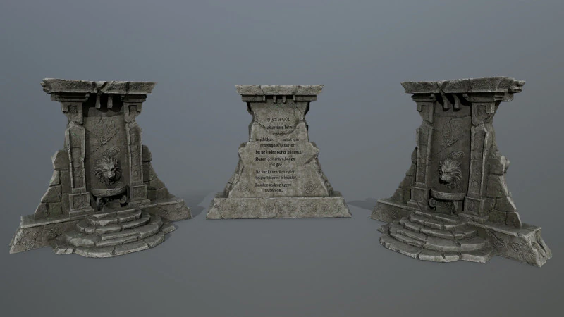 Lion fountain 3D Model .c4d .max .obj .3ds .fbx .stl .blend