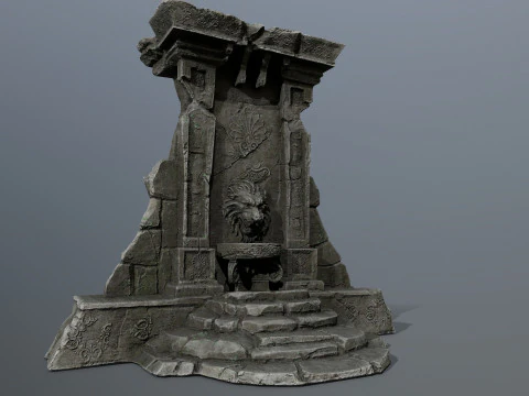 Lion fountain 3D Model