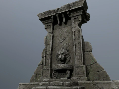 Lion fountain 3D Model