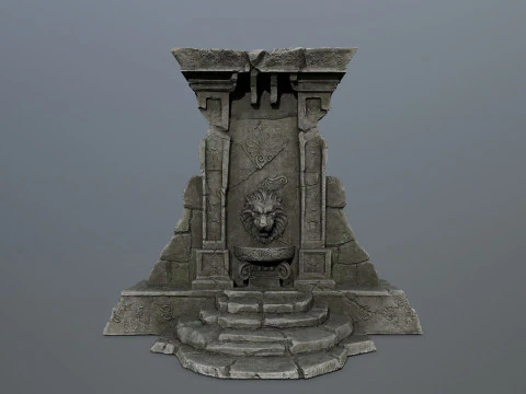 Lion fountain 3D Model
