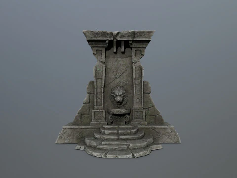 Lion fountain 3D Model