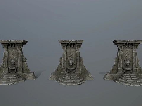 Lion fountain 3D Model