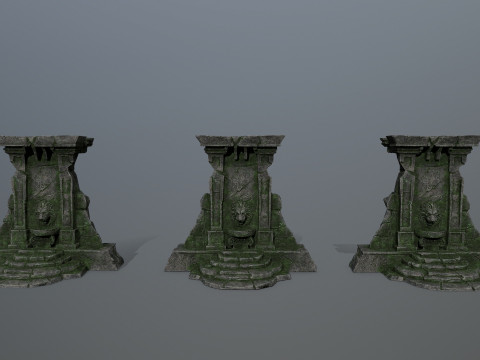 Lion fountain 3D Model