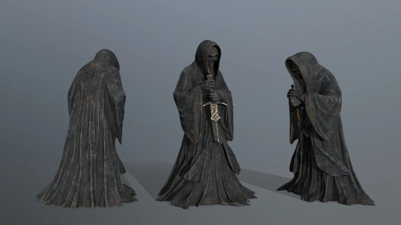 Dark statue 3D Model .c4d .max .obj .3ds .fbx .stl .blend 