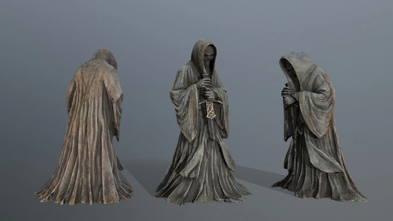 Dark statue 3D Model .c4d .max .obj .3ds .fbx .stl .blend 