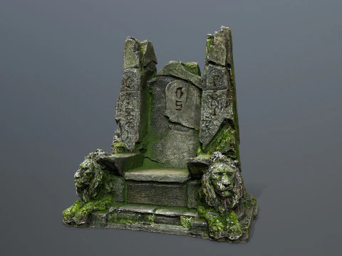 Lion Stone Throne 3D Model