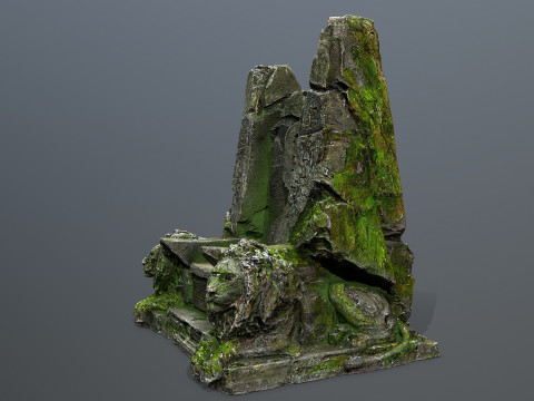 Lion Stone Throne Model 3D