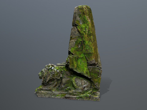 Lion Stone Throne Model 3D