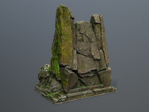 Lion Stone Throne Model 3D