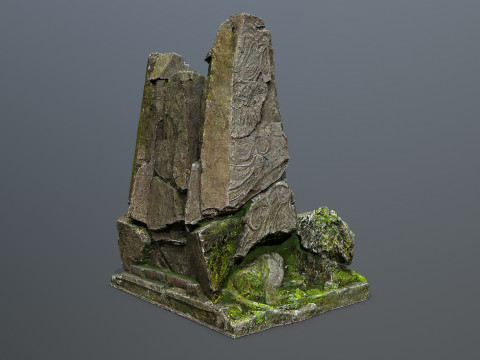 Lion Stone Throne Model 3D