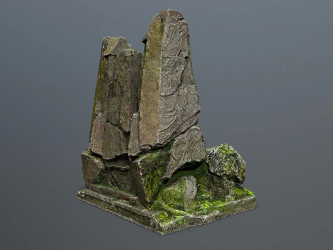 Lion Stone Throne 3D Model