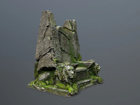 Lion Stone Throne 3D Model