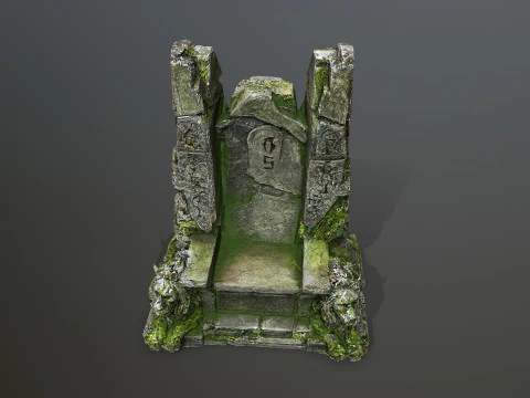Lion Stone Throne 3D Model