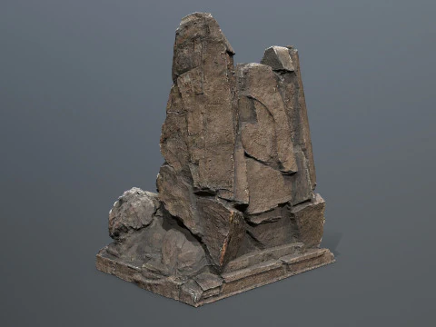 Lion Stone Throne 3D Model