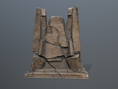 Lion Stone Throne 3Dモデル