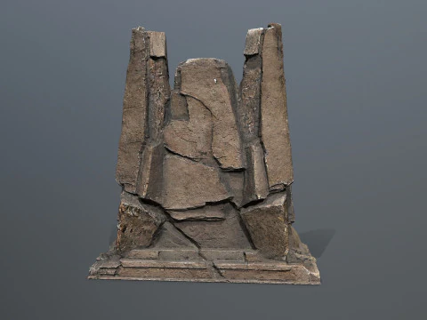 Lion Stone Throne 3D Model