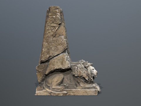 Lion Stone Throne 3Dモデル