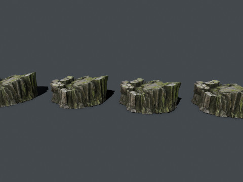 Mossy rocks 3D Modell