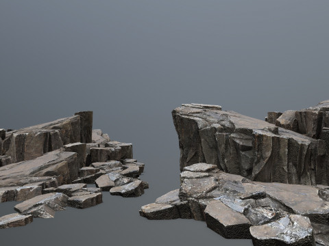 Desert cliff rocks 3D Model