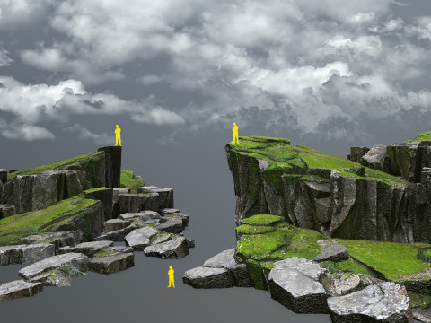 Mossy rocks Model 3D