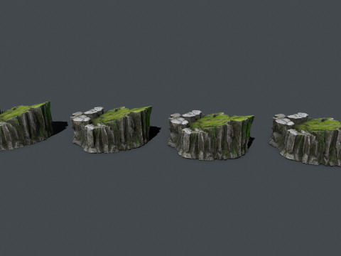 Mossy rocks 3D Модель